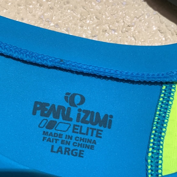 Pearl Isumi Men's Tee Activewear Elite L NWT  Blue Black Stretchy Reflective - Picture 7 of 16